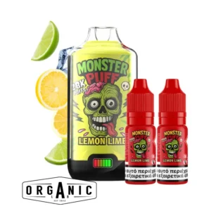 Monster Puff 28K Lemon Lime 20mg Refillable Vape Kit 2ml + 2x10ml
